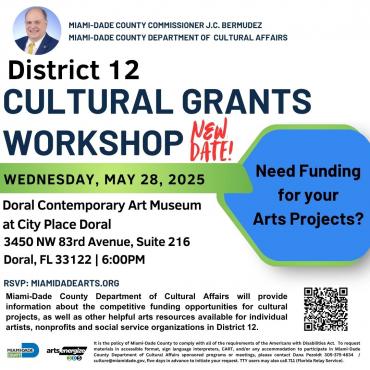 Cultural Grants Workshop for Arts Groups, Artists and Nonprofit Community Organizations